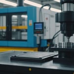 Injection molding machine with focus on plastic part design to reduce warping