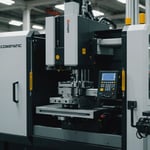 Injection molding machine in operation with focus on precision and quality.