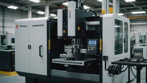 Injection molding machine in operation with focus on precision and quality.