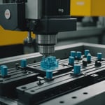 Close-up of an injection molding machine focusing on mold design adjustments to reduce stress concentration.