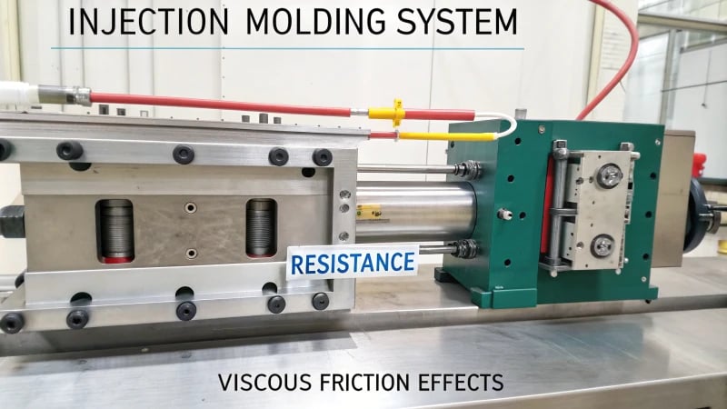 Technical illustration of an injection molding system highlighting the main channel.