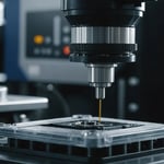 Injection molding machine with threaded mold detail