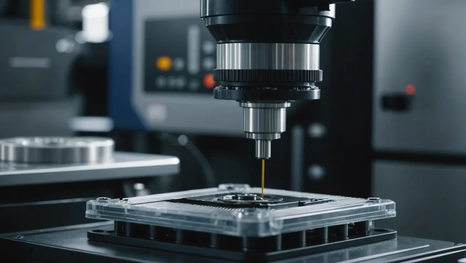 Injection molding machine with threaded mold detail