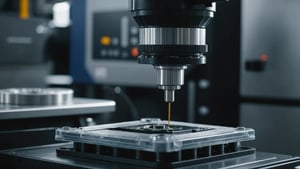 Injection molding machine with threaded mold detail