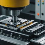 Close-up of an injection molding process illustrating material and design complexities