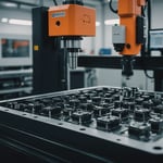 Close-up of an advanced intelligent injection mold in operation