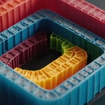 Cross-section of an injection molded part showing internal stresses