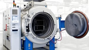 Large industrial vacuum chamber with control panel and locking mechanism