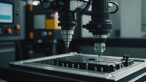 Low-pressure injection molding machine in operation with delicate electronic components