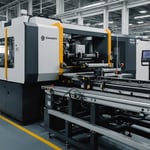 Low-pressure injection molding machine in operation