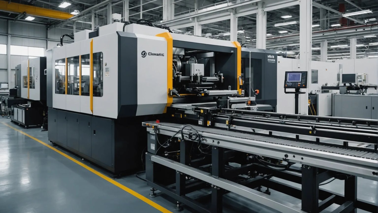 Low-pressure injection molding machine in operation