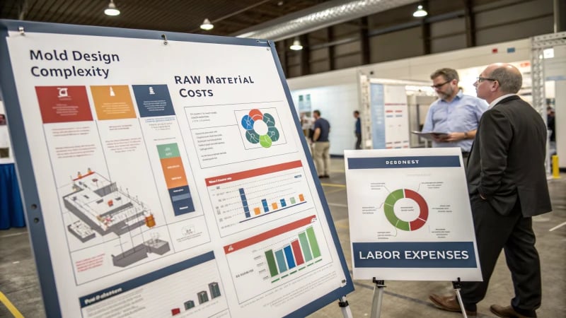 Infographic on manufacturing processing techniques with cost implications