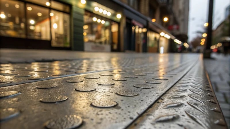 Close-up of a metal surface with varied textures