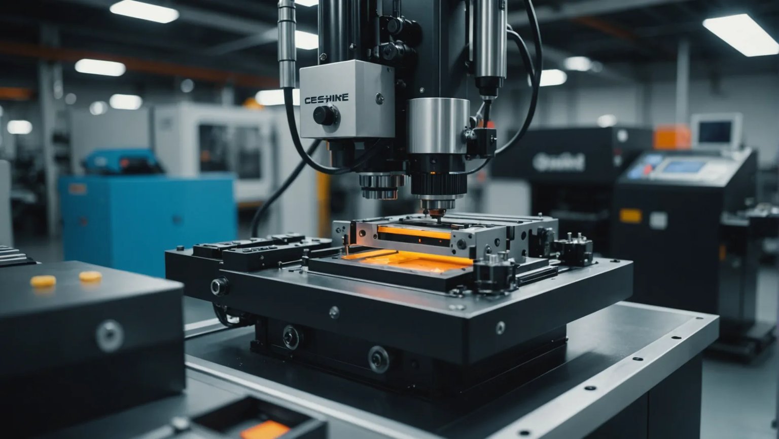 Micro injection molding machine with small electronic components