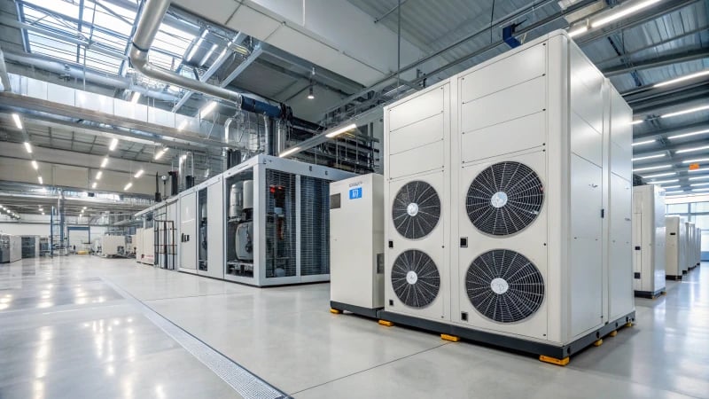 A modern industrial facility showcasing advanced cooling technologies
