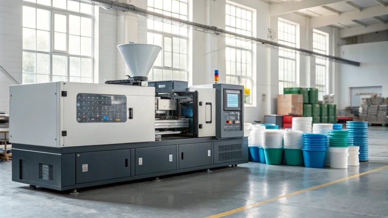 Injection Molding Machine A modern injection molding machine in an industrial setting