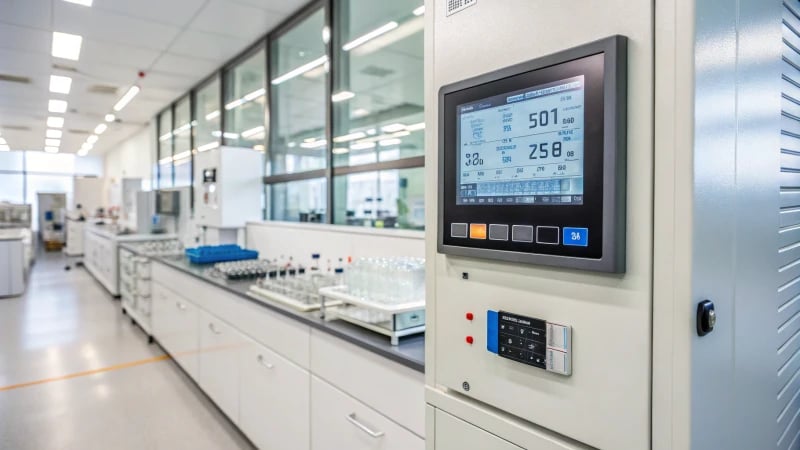 A modern laboratory with high-tech temperature control system and equipment.