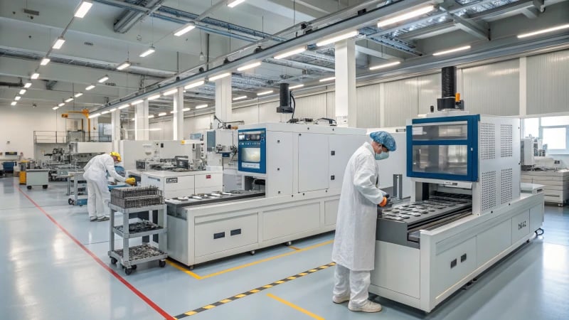 Advanced manufacturing facility with high-precision molding machines