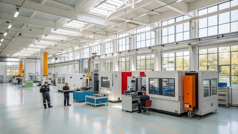 Injection Mold Machine Industrial injection molding machine in operation