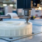 Close-up of a molded plastic part with a smooth surface