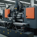 A close-up of a multiple injection molding machine in action