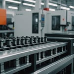 PEEK molding process showcasing machinery and components