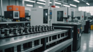 PEEK molding process showcasing machinery and components