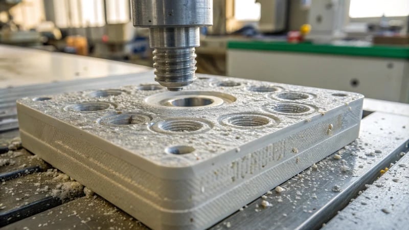 Close-up of a plastic component showing stress marks