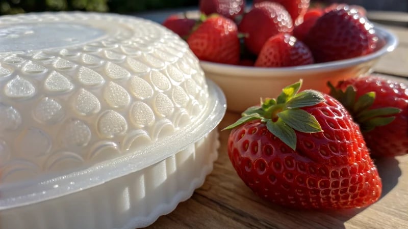 Close-up of a plastic product with visible shrinkage details