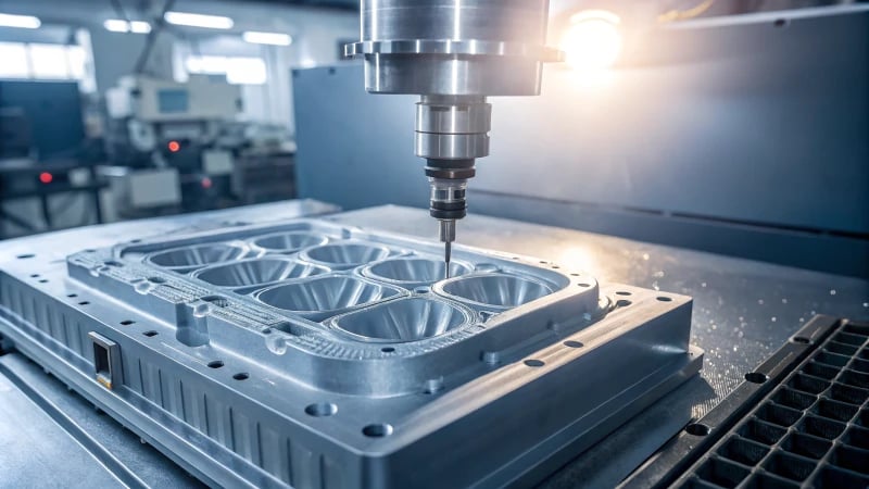 Close-up of a polycarbonate injection molded product