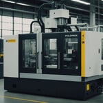 Polypropylene injection molding process in action, with machinery and molds.