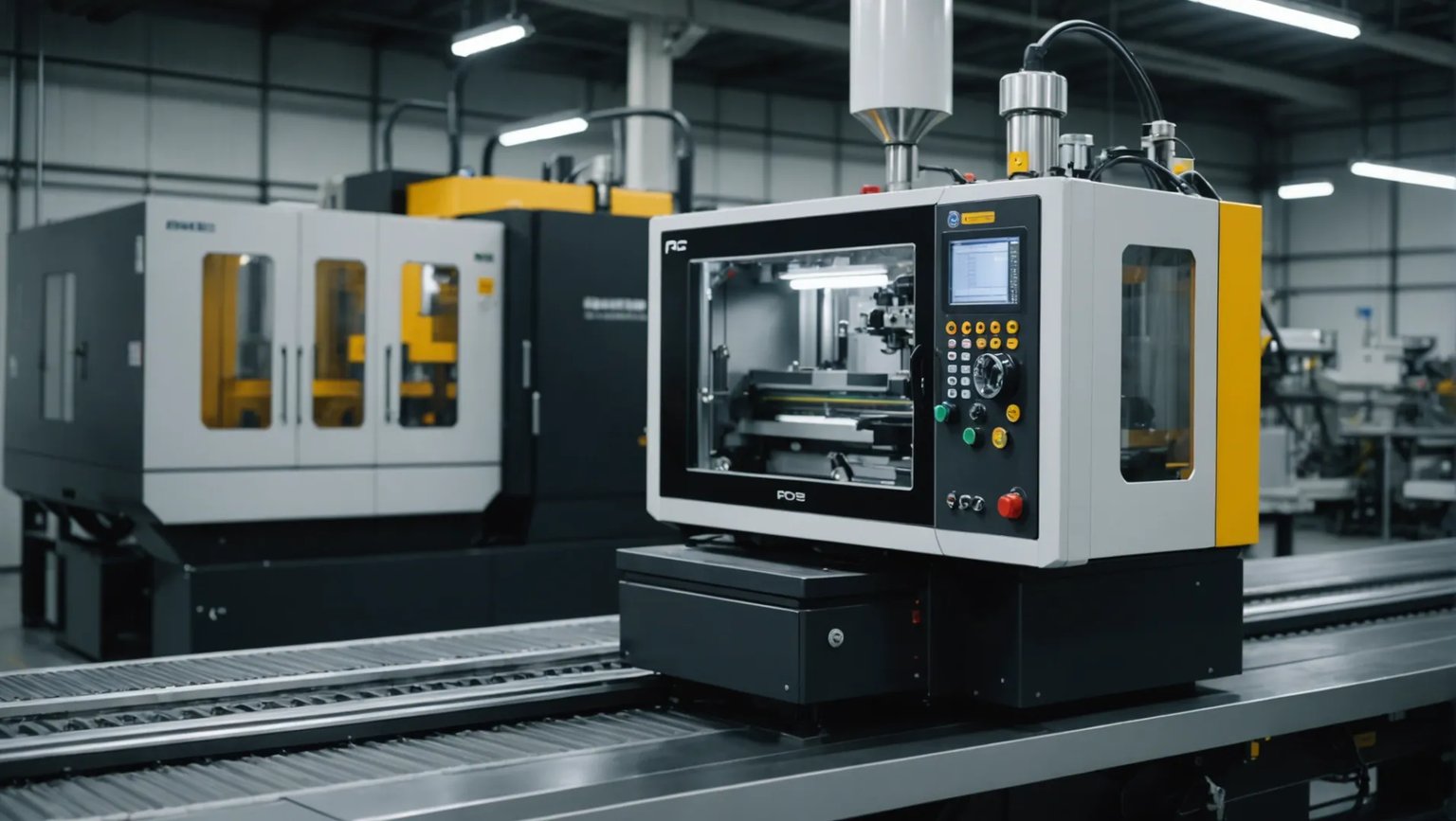 PPO injection molding machine in operation