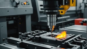 Plastic injection molding machine showing pressure levels affecting parts.