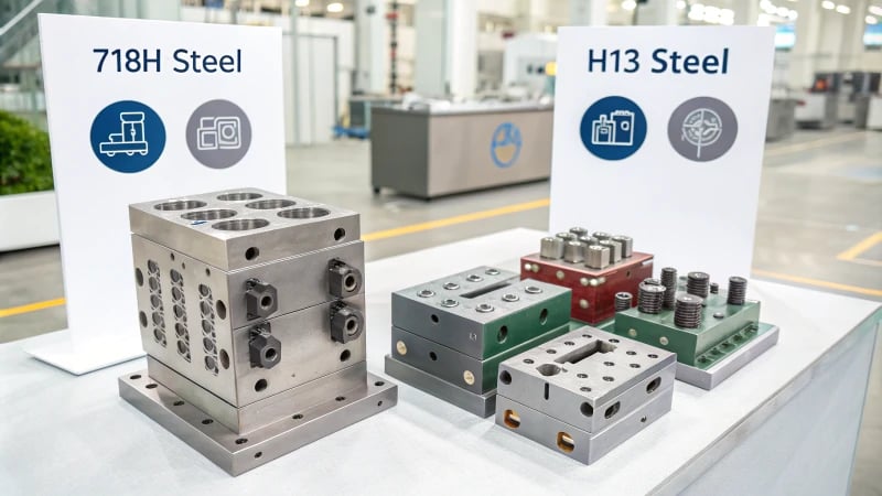 Infographic showing various mold materials used in manufacturing