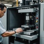 PVC injection molding machine in operation