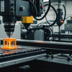 PVC injection molding machine in operation