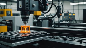 PVC injection molding machine in operation