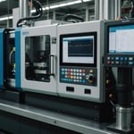 Injection molding machine with real-time monitoring display