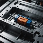 Diagram of optimized runner layout in injection mold