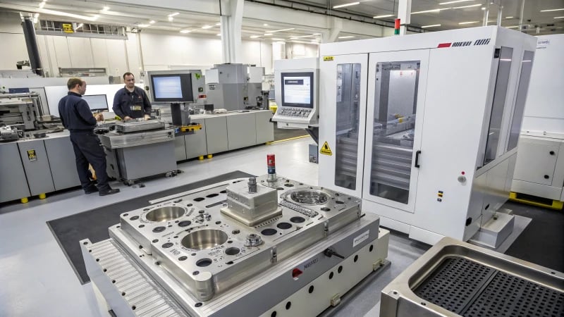 Advanced manufacturing facility with high-precision machinery