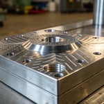 Close-up of a steel injection mold