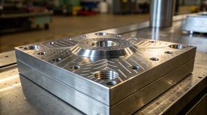 Close-up of a steel injection mold