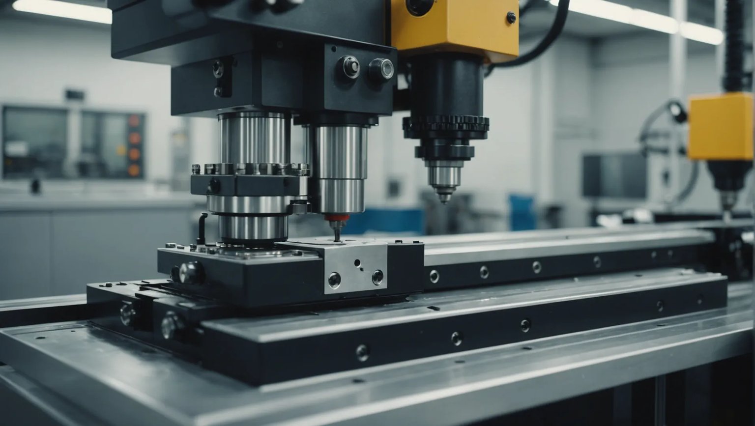 Close-up of thin-wall injection molding machine