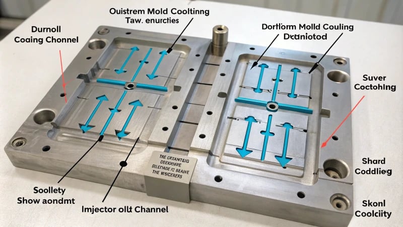 Diagram illustrating the Uniform Cooling Principle in injection molding