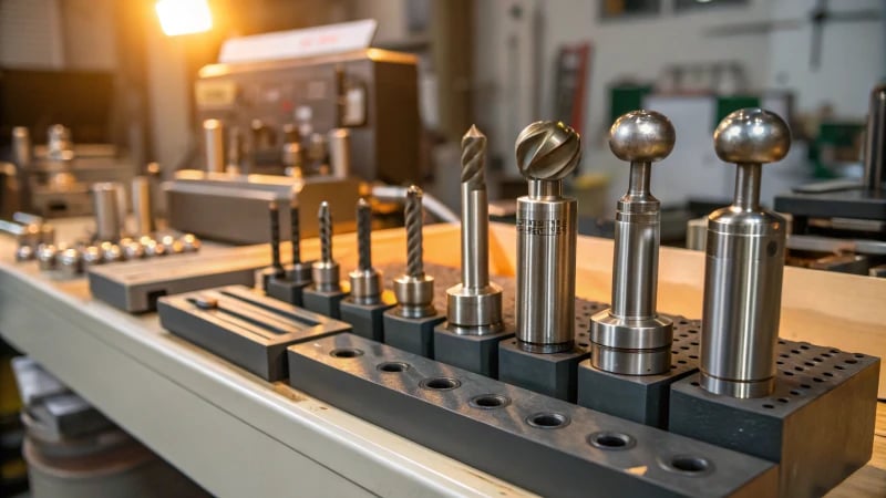 Precision Milling Tools A well-organized workshop bench with precision milling tools
