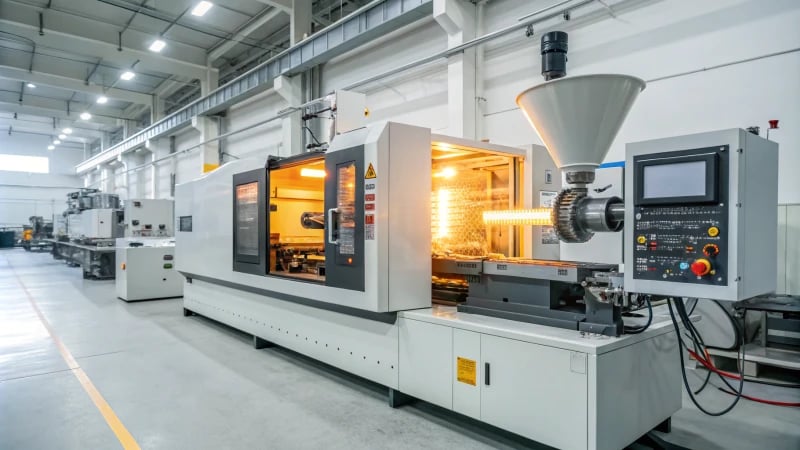 Advanced injection molding machine in action