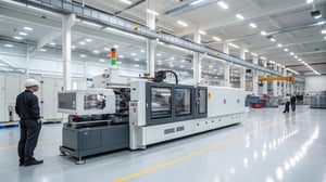 Advanced injection molding machine in a clean factory