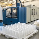 A side-by-side comparison of blow molding and injection molding machines in action.