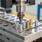 Close-up of an injection mold ejection mechanism