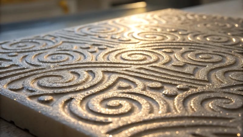 Close-up of an intricate mold with detailed surface textures